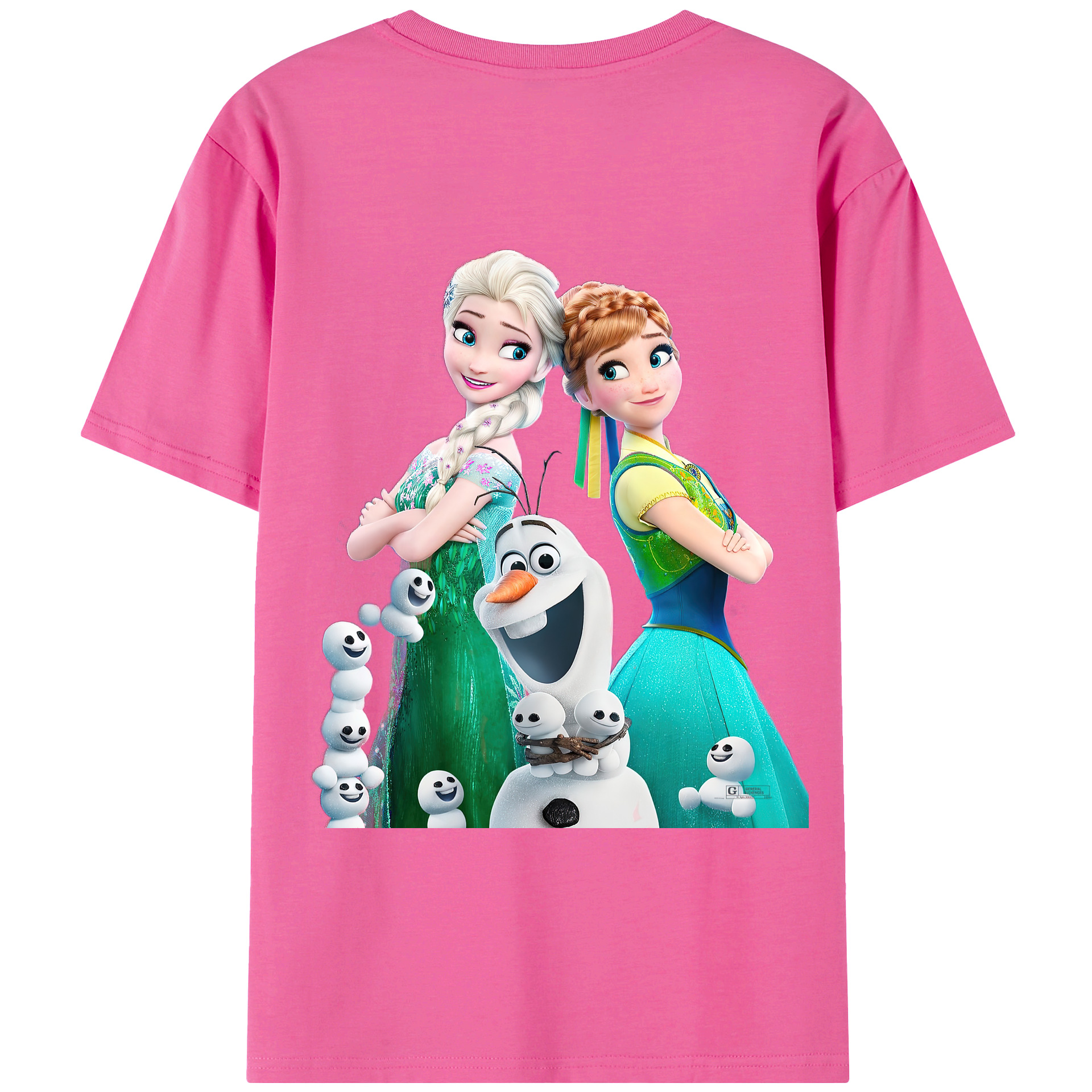 （画像用） アナと雪の女王 アンナ エルサ Frozen Anna Elsa レディース半袖Tシャツ(バックプリント)